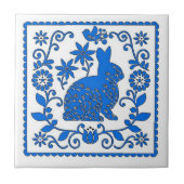 Blue Rabbit Tile, Text hinzufügen Tile Fliese (Vorderseite)