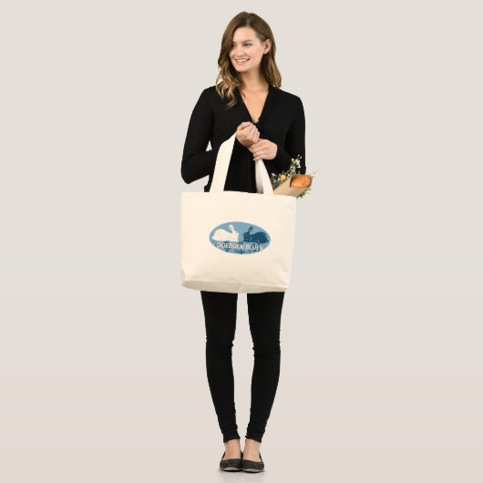 Blue Rabbit Tote Bag Jumbo Stoffbeutel (Vorderseite (Model))