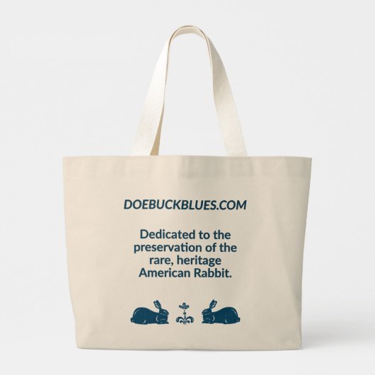 Blue Rabbit Tote Bag Jumbo Stoffbeutel (Rückseite)