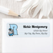Blue Raccoon Monogram Letter R-Adresse von Kid (Insitu)