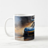 Blue Race Auto mit Sun Rising Kaffeetasse (Links)