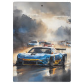 Blue Race Auto mit Sun Rising Klemmbrett (Rückseite)