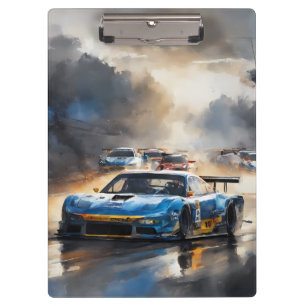 Blue Race Auto mit Sun Rising Klemmbrett