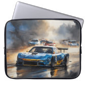 Blue Race Auto mit Sun Rising Laptopschutzhülle (Vorderseite)
