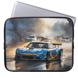 Blue Race Auto mit Sun Rising Laptopschutzhülle