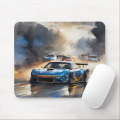 Blue Race Auto mit Sun Rising Mousepad (Mit Mouse)