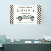 Blue Race Car Baby Dusche Banner (Messeveranstaltung)