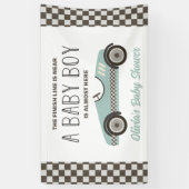 Blue Race Car Baby Dusche Banner (Vertikal)