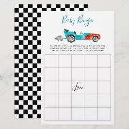 Blue Race Car Baby Dusche Bingo Spiel