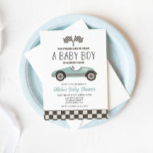 Blue Race Car Baby Dusche