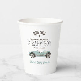 Blue Race Car Baby Dusche Pappbecher