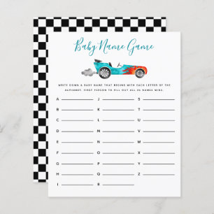 Blue Race Car Baby Name Dusche Spiel