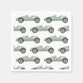 Blue Race Car Birthday Serviette