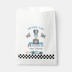 Blue Race Car Boy Racer Foto Geburtstag vielen Dan Geschenktütchen