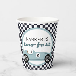 Blue Race Car Boy Racing 2 Fast Birthday Party Pappbecher