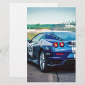 Blue Race Car Briefpapier (Vorne/Hinten)