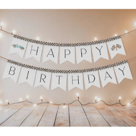 Blue Race Car Bunting Flags Wimpelkette