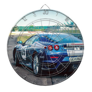 Blue Race Car Dartscheibe