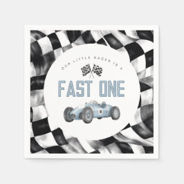 Blue Race Car Fast Ein 1. Geburtstag Party Serviette