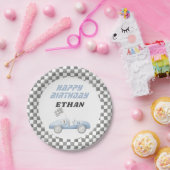 Blue Race Car Fast ONE Boy Geburtstag Pappteller (Party)