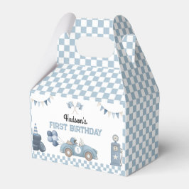 Blue Race Car First Lap Around the Track Birthday Geschenkschachtel