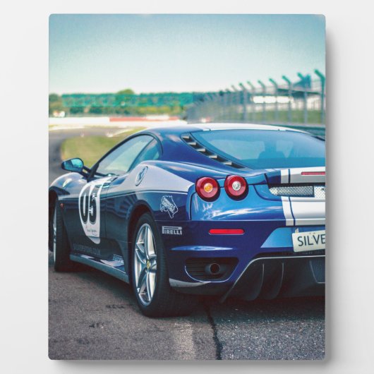 Blue Race Car Fotoplatte (Vorderseite)