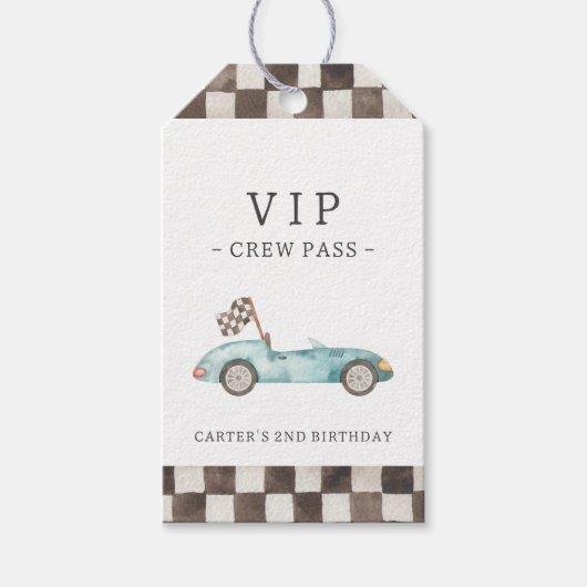 Blue Race Car Funny Geschenkanhänger (Vorderseite)