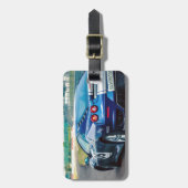 Blue Race Car Gepäckanhänger (Vorderseite vertikal)