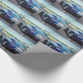 Blue Race Car Geschenkpapier (Ecke)