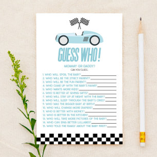 Blue Race Car Guess Who Baby Shooting Game