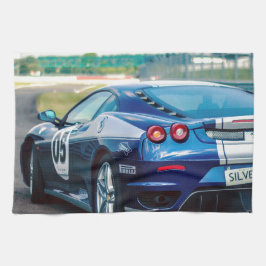 Blue Race Car Handtuch