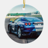 Blue Race Car Keramik Ornament (Vorne)