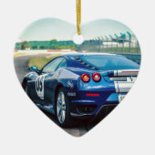Blue Race Car Keramik Ornament (Vorne)