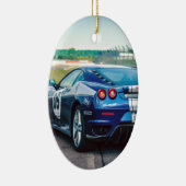 Blue Race Car Keramikornament (Rechts)