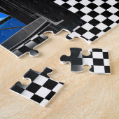 Blue Race Car mit Jigsaw Puzzle auf der Schachtel (Seite)