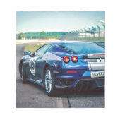 Blue Race Car Notizblock (Vorderseite)