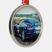 Blue Race Car Ornament Aus Metall (Rechts)