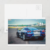 Blue Race Car Postkarte (Vorne/Hinten)