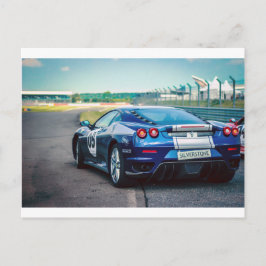 Blue Race Car Postkarte