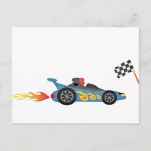 Blue Race Car Postkarte