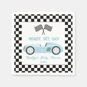 Blue Race Car Ready Set Go Baby Dusche Serviette (Vorderseite)