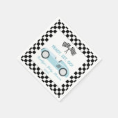 Blue Race Car Ready Set Go Baby Dusche Serviette (Ecke)