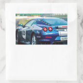 Blue Race Car Rechteckiger Aufkleber (Tasche)
