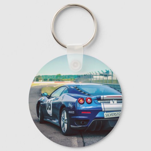 Blue Race Car Schlüsselanhänger (Vorderseite)