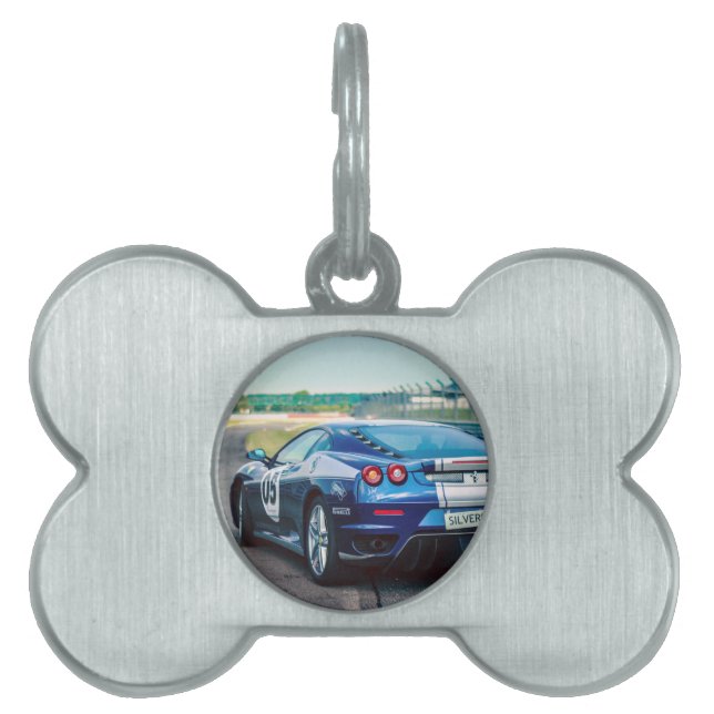 Blue Race Car Tiermarke (Vorderseite)