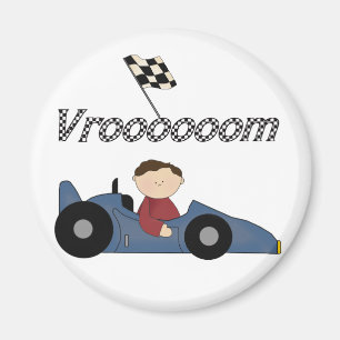 Blue Race Car Tshirts und Geschenke Magnet