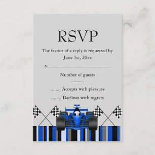 Blue Race Car UAWG RSVP Karte