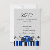 Blue Race Car UAWG RSVP Karte (Vorderseite)
