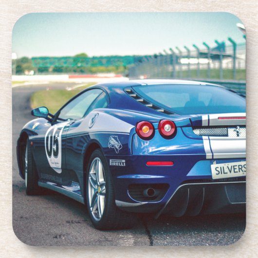 Blue Race Car Untersetzer (Vorderseite)