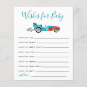 Blue Race Car wünscht Baby Card (Vorderseite)